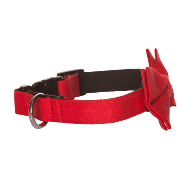 Styles Adjustable Dog Collar 1, Red Bones