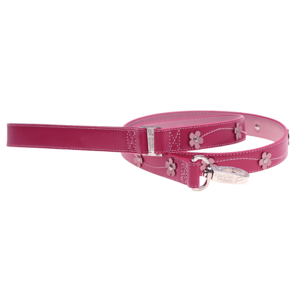 Pink leather dog clearance lead