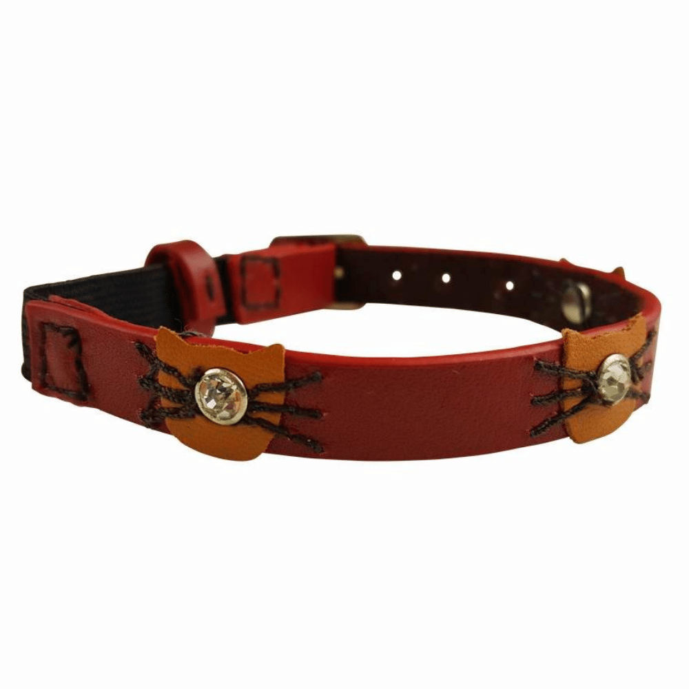 Designer leather hot sale cat collars